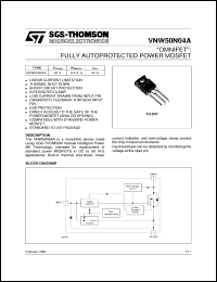 VNW50N04A datasheet: OMNIFET FULLY AUTOPROTECTED POWER MOSFET VNW50N04A