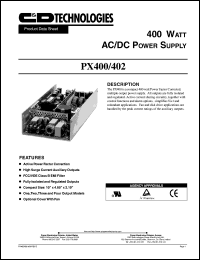 PX400/402-U4G datasheet: AC/DC power supply. 400W. PX400/402-U4G