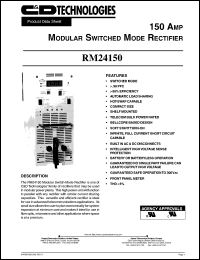 RM24150 datasheet:  150 Amp. Modular switched mode rectifier. RM24150