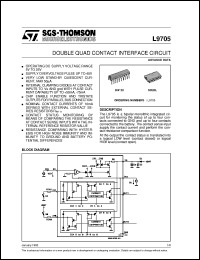 L9705D datasheet: DOUBLE QUAD CONTACT INTERFACE CIRCUIT L9705D