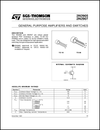 2N2905 datasheet: GENERAL PURPOSE AMPLIFIERS AND SWITCHES 2N2905