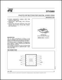 STV5805 datasheet: PHOTO DETECTOR FOR DIGITAL VIDEO DISK STV5805