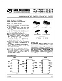 HCF4051B datasheet: ANALOG MULTIPLEXERS-DEMULTIPLEXERS HCF4051B