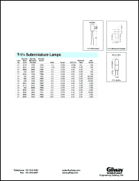 7302 datasheet: T-1 3/4  subminiature, miniature flanged lamp. 1.3 volts, 0.030 amps. 7302