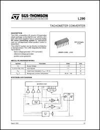 L290B datasheet: Tachometer converter L290B