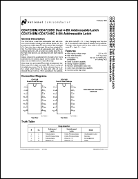 CD4724BMJ-MIL datasheet: Dual 8-Bit Addressable Latch CD4724BMJ-MIL