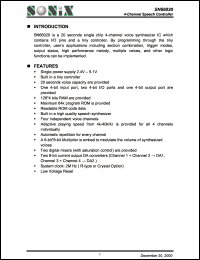 SN66020 datasheet: 3 V, 4-channel speech controller SN66020