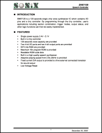 SN67120 datasheet: 3 V, speech controller SN67120