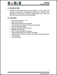 SN67268 datasheet: 3 V, speech controller SN67268