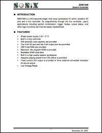 SN67340 datasheet: 3 V, speech controller SN67340