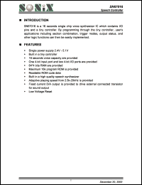 SN67016 datasheet: 3 V, speech controller SN67016