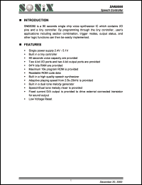 SN68090 datasheet: 3 V, speech controller SN68090