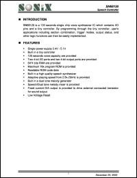 SN68120 datasheet: 3 V, speech controller SN68120