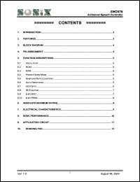 SNC678 datasheet: 3 V, 4-channel speech controller SNC678