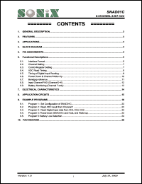 SNAD01C datasheet: 3 V, 8-channel 8-bit ADC SNAD01C