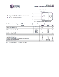 BU426A datasheet: 900 V, NPN silicon power transistor BU426A