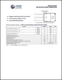 BUV48A datasheet: 1000 V, NPN silicon power transistor BUV48A