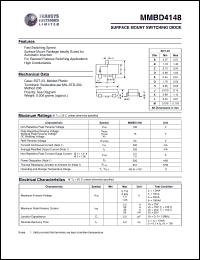 MMBD4148 datasheet: 100 V, switching surface mount  diode MMBD4148