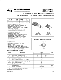 STD12N06L datasheet: N-CHANNEL ENHANCEMENT MODE LOW THRESHOLD POWER MOS TRANSISTORS STD12N06L