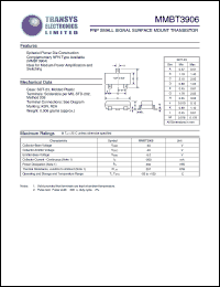 MMBT3906 datasheet: 40 V, PNP small signal surface mount transistor MMBT3906