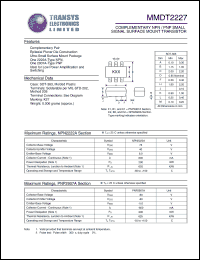 PNP2907A datasheet: 60 V, complementary NPN/PNP signal surface mount transistor PNP2907A