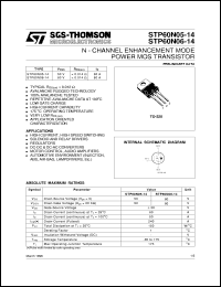 STP60N05-14 datasheet: N-CHANNEL ENHANCEMENT MODE POWER MOS TRANSISTOR STP60N05-14