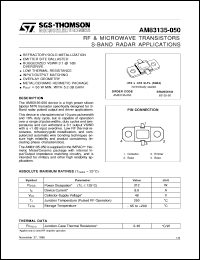 AM83135-050 datasheet: S-BAND RADAR APPLICATIONS RF & MICROWAVE TRANSISTORS AM83135-050