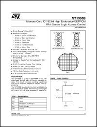 ST1305B datasheet: MEMORY CARD IC 192 BIT HIGH ENDURANCE EEPROM WITH SECURE LOGIC ACCESS CONTROL ST1305B