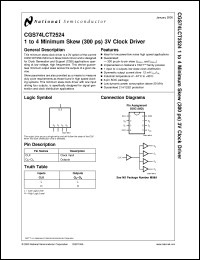 CGS74LCT2524M datasheet: 1 to 4 Minimum Skew (300 ps) 3 Volts Clock Driver CGS74LCT2524M