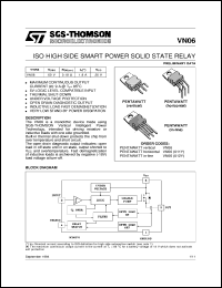 VN06 datasheet: ISO HIGH SIDE SMART POWER SOLID STATE RELAY VN06