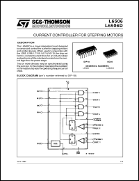 L6506 datasheet: CURRENT CONTROLLER FOR STEPPING MOTORS L6506