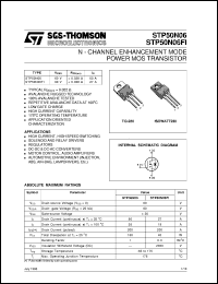 STP50N06 datasheet: N-CHANNEL ENHANCEMENT MODE POWER MOS TRANSISTORS STP50N06