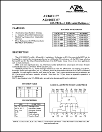 AZ10EL57DR1 datasheet: 4.75 V-5.5 V, ECL/PECL 4:1 differential multiplexer AZ10EL57DR1