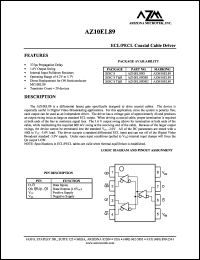 AZ10EL89DR1 datasheet: 4.2 V-5.7 V, ECL/PECL coaxial cable driver AZ10EL89DR1