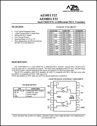AZ100ELT22TR2 datasheet: 3.0 V-5.5 V, dual CMOS/TTL to differential PECL translator AZ100ELT22TR2