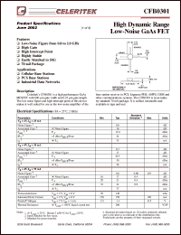 CFB0301 datasheet: 0.6 dB, high dynamic range low-noise GaAs FET CFB0301