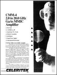 CMM-4 datasheet: 2.0 to 20.0 GHz GaAs MMIC power amplifier CMM-4