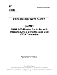 gm2121 datasheet: SXGA LCD monitor controller with integrated analog interface and dual LVDS transmitter gm2121