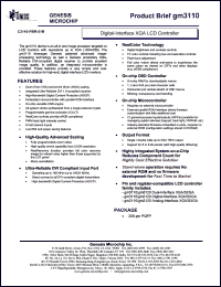 gm3110 datasheet: Digital interface XGA LCD controller gm3110