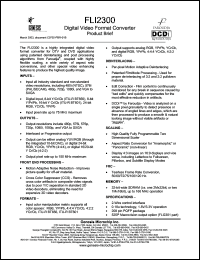 FLI2300 datasheet: 75-150 MHz, Digital video format converter FLI2300