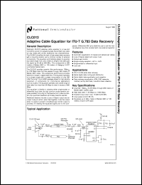 CLC012AJE datasheet: Adaptive Cable Equalizer for ITU-T G.703 Data Recovery CLC012AJE