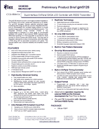 gm5126 datasheet: Dual-interface onpanel SXGA LCD controller  with RSDS transmitter gm5126