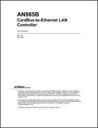 AN985B datasheet: CardBus-to-ethernet LAN controller AN985B