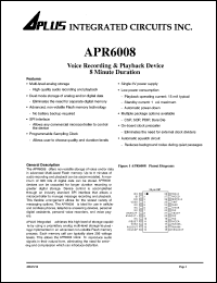 APR6008 datasheet: 3 V, voice recording and playback device 8 min duration APR6008