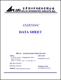 ASM2006C datasheet: 3 V, very low-cost voice synthesizer with 4-bit microprocessor ASM2006C