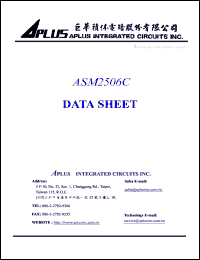 ASM2506C datasheet: 3 V, very low-cost voice synthesizer with 4-bit microprocessor ASM2506C