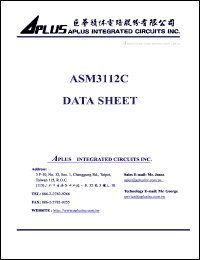 ASM3112C datasheet: 3 V, very low-cost voice synthesizer with 4-bit microprocessor ASM3112C
