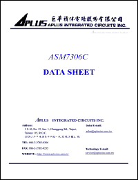 ASM7306C datasheet: 3 V, very low-cost voice synthesizer with 4-bit microprocessor ASM7306C