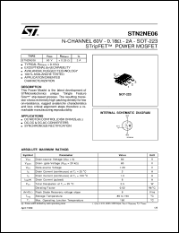 STN2NE06 datasheet: N-CHANNEL 60V - 0.18 OHM - 2A SOT-223 STRIPFET POWER MOSFET STN2NE06