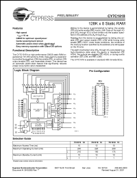 CY7C1019-10VC datasheet: 128K x 8 static RAM, 10ns CY7C1019-10VC